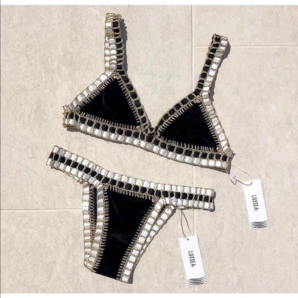 Never been worn Luxsea black velvet bikini